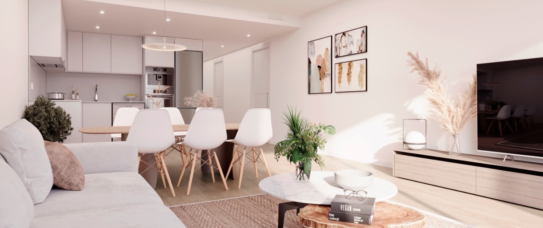 Salon lumineux des nouveaux logements Siena