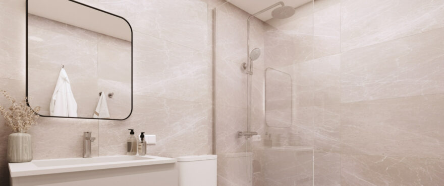 Modern, equipped bathroom