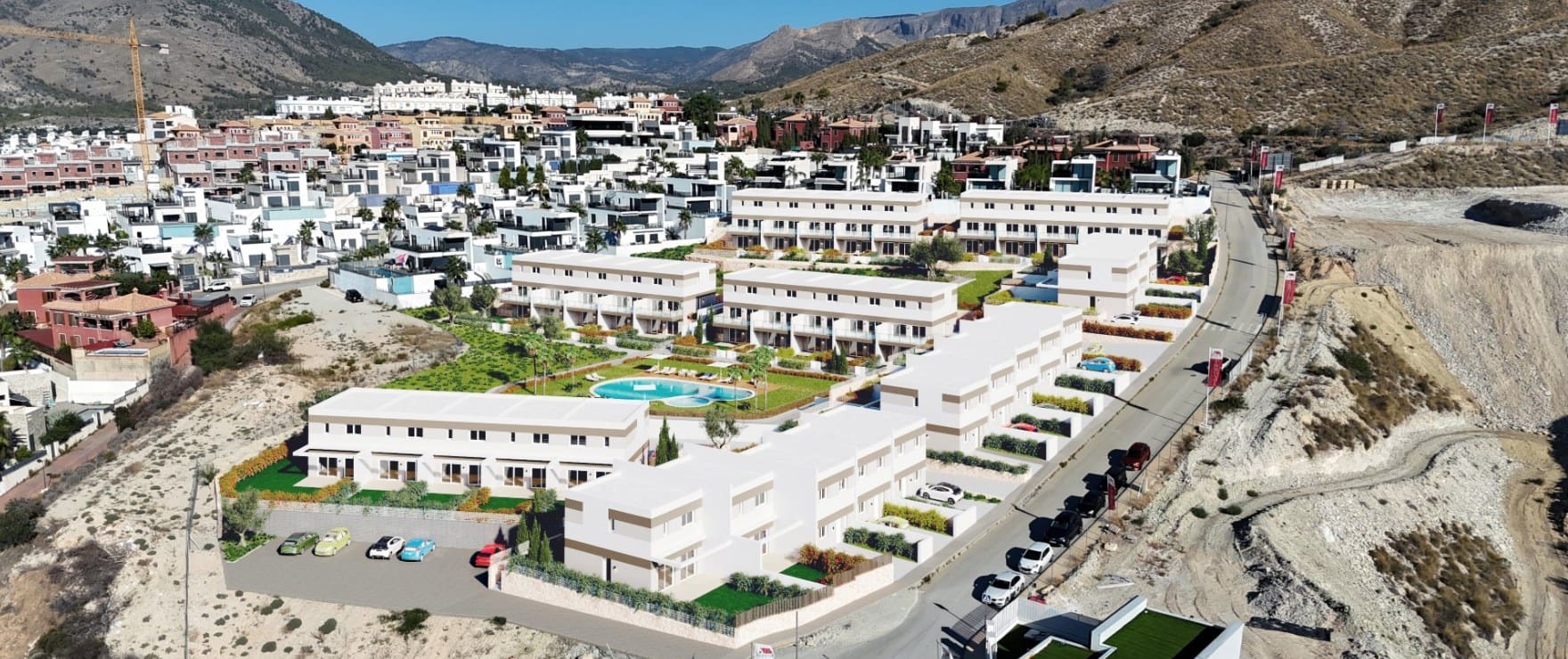 Nature: Panoramafoto van de nieuwe woningen, Balcón de Finestrat, Benidorm, Costa Blanca Nature: Panoramafoto van de nieuwe woningen, Balcón de Finestrat, Benidorm, Costa Blanca