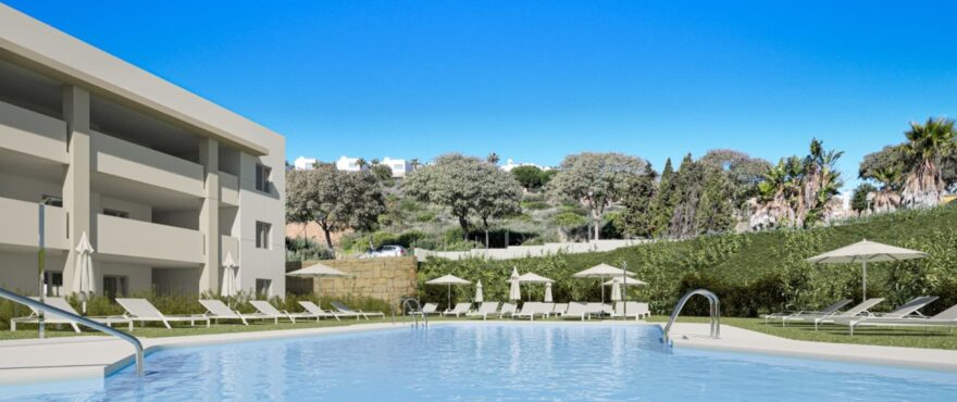Nuevas exclusivas viviendas con piscina comunitaria en Bahía de las Rocas.