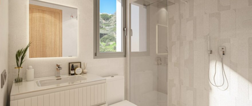 Full modern bathroom.