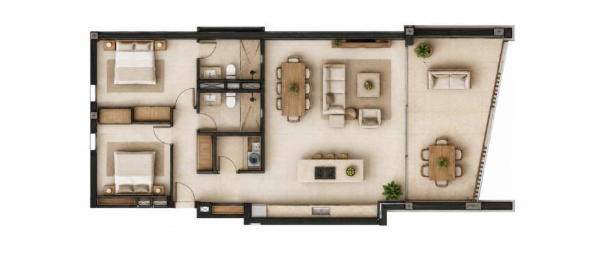 Infinity, Paguera – 2-bedroom apartment floor plan