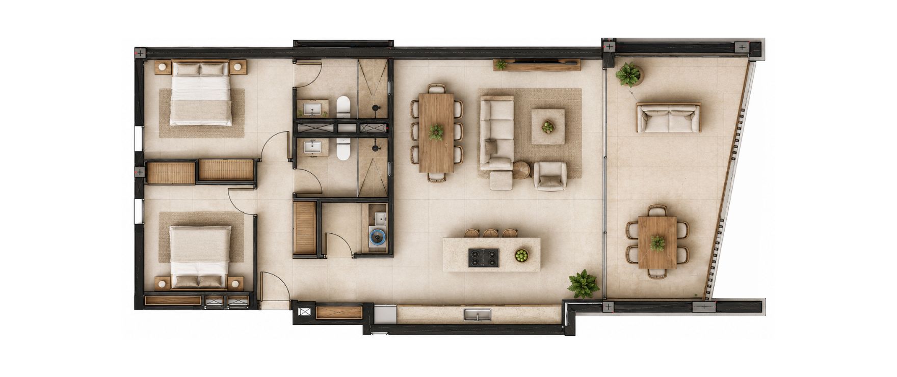Infinity, Paguera: Plano apartamento de 2 dormitorios Infinity, Paguera: Plano apartamento de 2 dormitorios