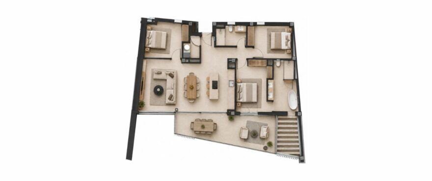 Infinity, Paguera – 3-bedroom apartment floor plan
