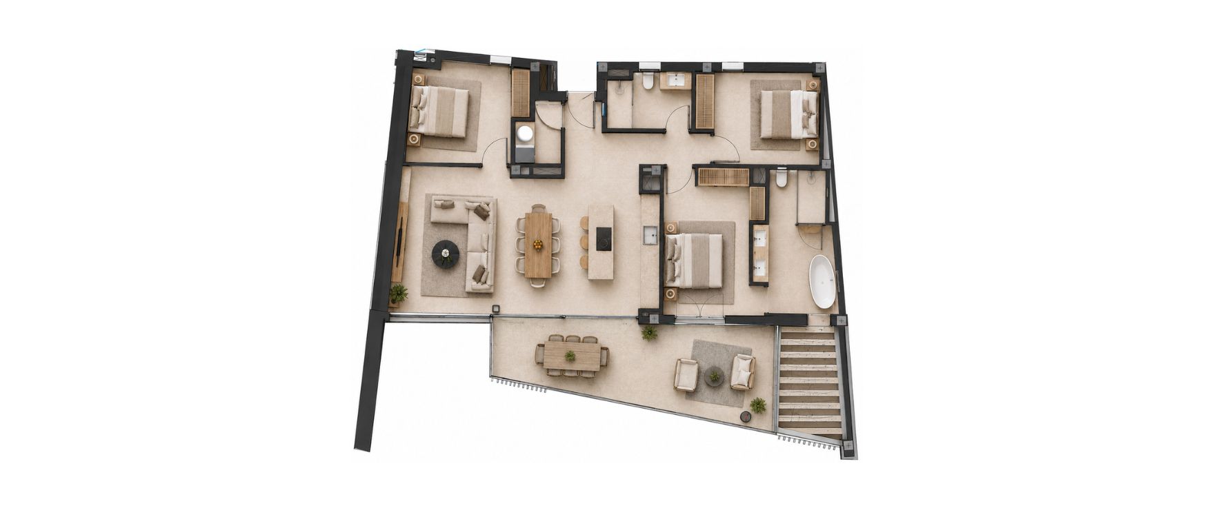 Infinity, Paguera: Plano apartamento de 3 dormitorios Infinity, Paguera: Plano apartamento de 3 dormitorios