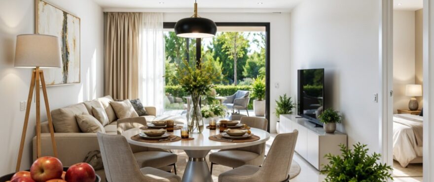 Las Palmeras: Large, sun-lit living room.