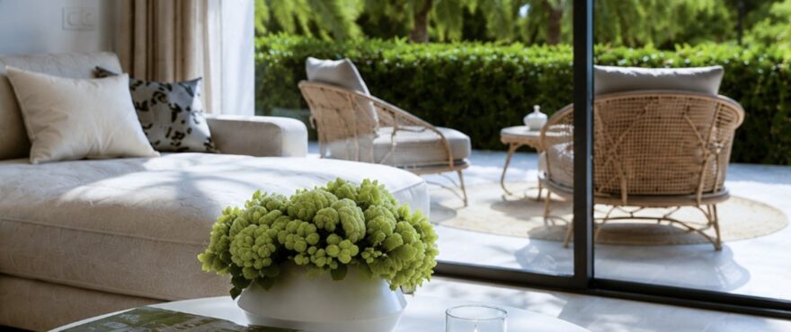 Las Palmeras: Large, sun-lit living room.